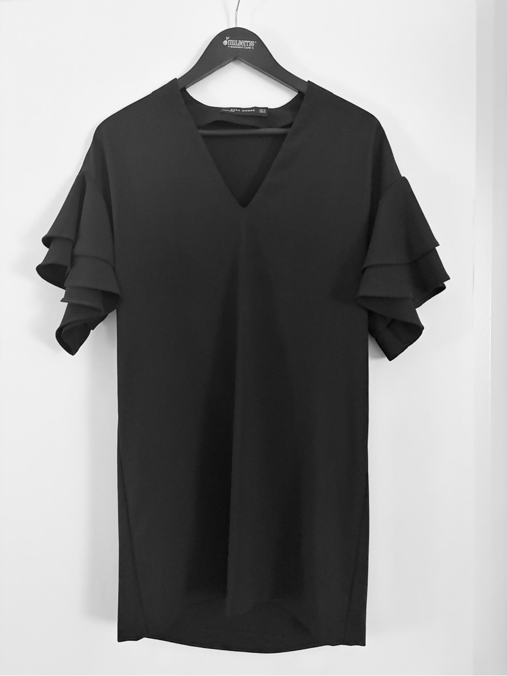 Zara shift dress with flutter sleeves
